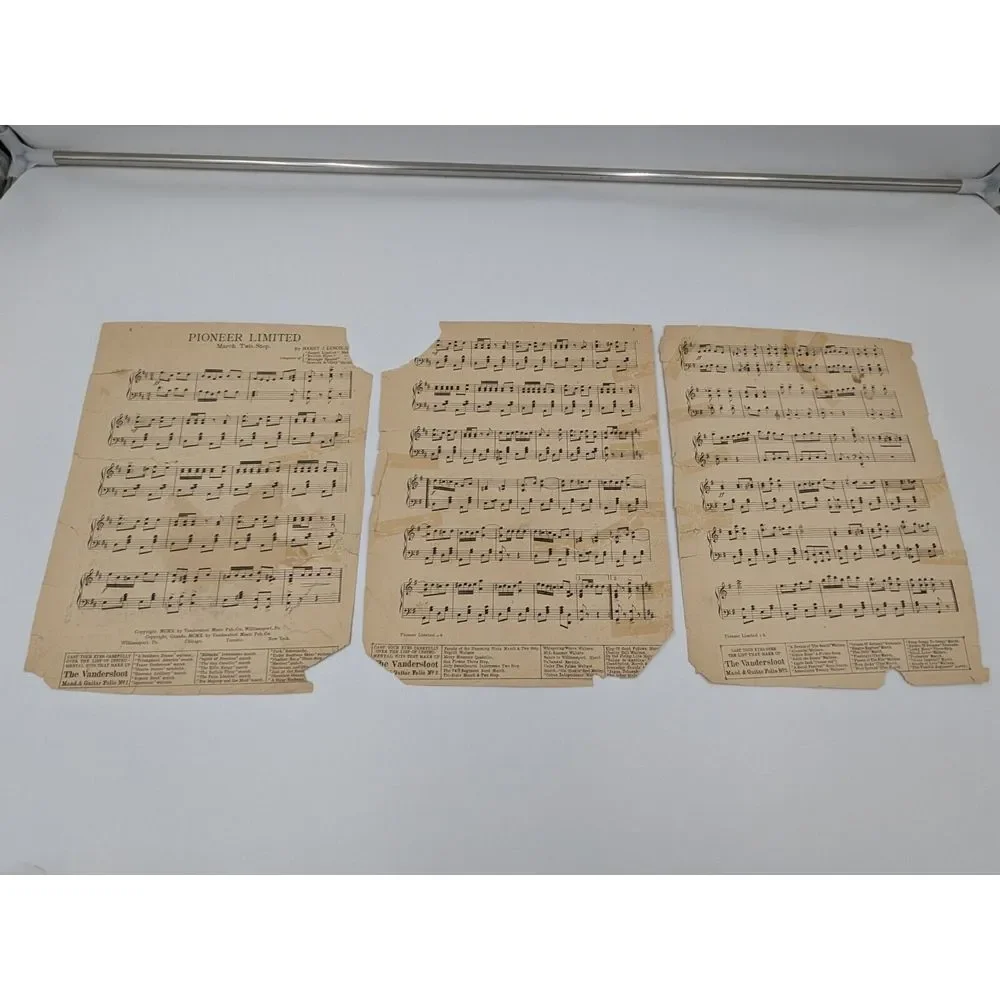 Pioneer Limited Passenger Train Sheet Music 1909 Milwaukee Railroad Road Vintage